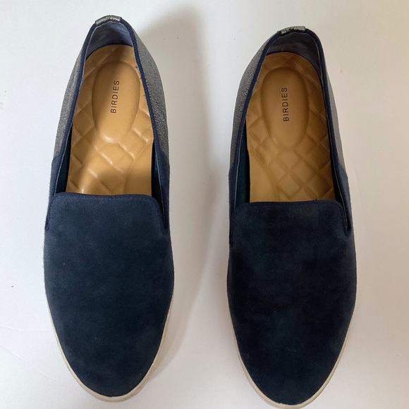 Birdies The Swift Slip On Sneakers | Suede | Night Sky Blue | Size 8.5 - Picture 4 of 13